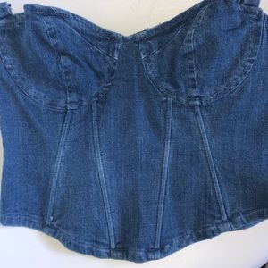 Free People Denim Corset Top
